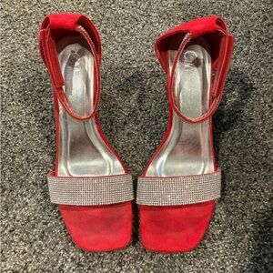 Amazon Red and Silver Women's Heels